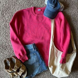 Vintage 90s Russell Athletic Women's Pink sweatshirt sz small